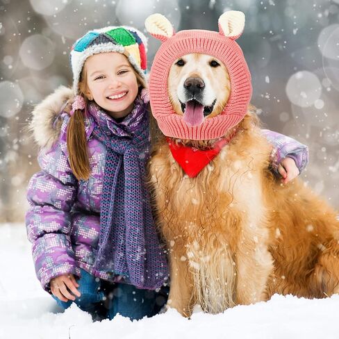 3 Pieces Quiet Ears for Dogs, Dog Ear Muffs Noise Protection Knitted Dog Hats, Warm Dog Ear Cover Winter Hat Dog Snood Head Wrap Bunny Costume Hat for Medium to Large Dogs Cats Pets in Saudi Arabia