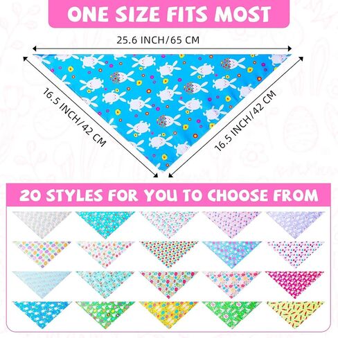 SilTriangle 100 Pcs Easter Dog Bandanas Bulk, Easter Egg and Bunny Carrot Dog Scarf for Boy and Girl, Holiday Bandanas for Dogs, Spring Triangle Bibs Pet Scarf Bandanas for Small Large Dogs and Cats in Saudi Arabia