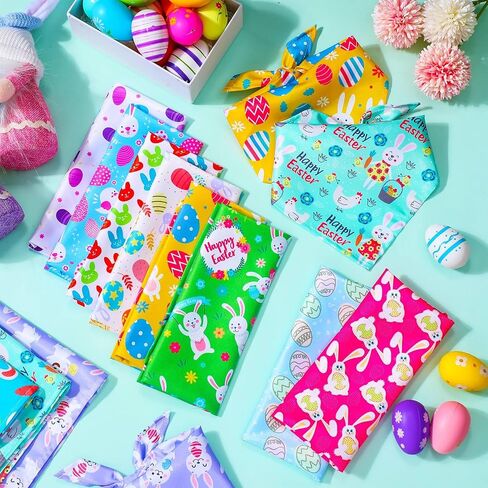 SilTriangle 100 Pcs Easter Dog Bandanas Bulk, Easter Egg and Bunny Carrot Dog Scarf for Boy and Girl, Holiday Bandanas for Dogs, Spring Triangle Bibs Pet Scarf Bandanas for Small Large Dogs and Cats in Saudi Arabia
