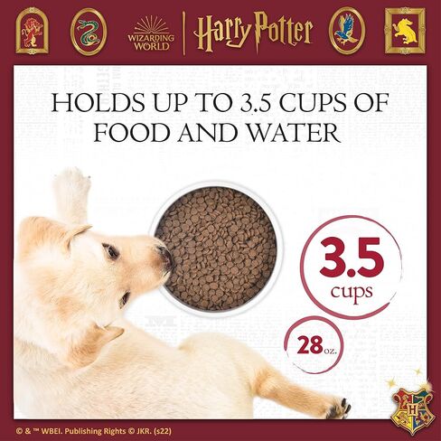 Harry Potter Hufflepuff Bowl for Pets | Harry Potter Dog or Cat Feeding Bowl | 3.5 Cups or 28oz Capacity Ceramic Dishwasher Safe Pet Dish, Yellow Hufflepuff Pet Dish in Saudi Arabia