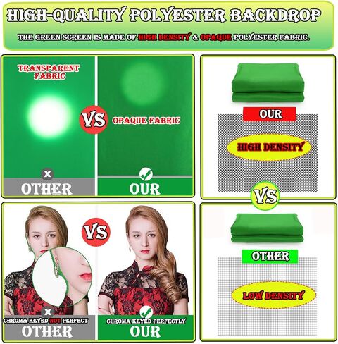 SYUNASYU 10 X 13 FT Large Green Screen Backdrop for Photography, Polyester Fabric GreenScreen Background for Streaming, Chromakey Green Backdrop Background for Photoshoot Video Studio Gaming Zoom in Saudi Arabia