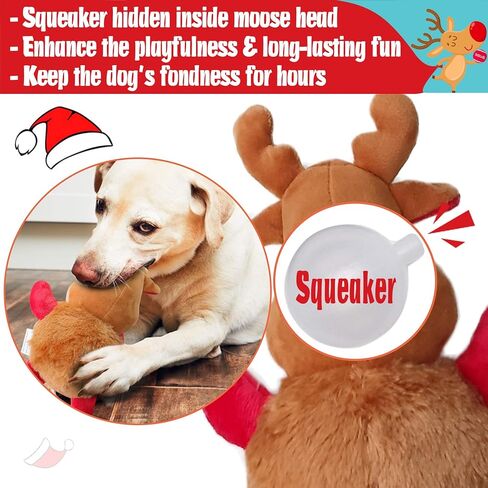 ألعاب الكلاب من ليباويت لعيد الميلاد، 2 في 1 ألعاب للكلاب تصدر أصواتًا للكلاب المتوسطة والكبيرة، كرة رنة لطيفة وقابلة للفصل، لعبة تفاعلية لتدريب الكلاب في الهواء الطلق، للكلاب in Kuwait