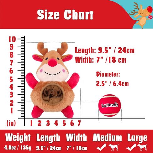 ألعاب الكلاب من ليباويت لعيد الميلاد، 2 في 1 ألعاب للكلاب تصدر أصواتًا للكلاب المتوسطة والكبيرة، كرة رنة لطيفة وقابلة للفصل، لعبة تفاعلية لتدريب الكلاب في الهواء الطلق، للكلاب in Kuwait