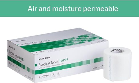 McKesson Surgical Tape, Non-Sterile, Paper, Air and Moisture Permeable, 2 in x 10 yds, 6 Count in Saudi Arabia