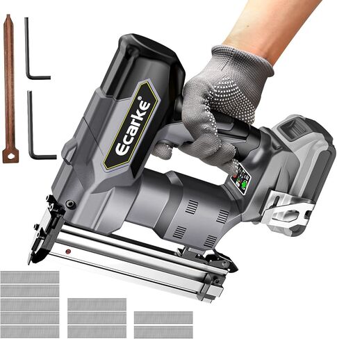 مسامير براد الطاقة اللاسلكية لبطارية ديوالت 20 فولت، مسدس مسامير تأطير احترافي عالي التحمل من Ecarke، أدوات نقاط الأظافر لقطع العمل الخشبية لأصحاب الأعمال اليدوية (رمادي) in Kuwait