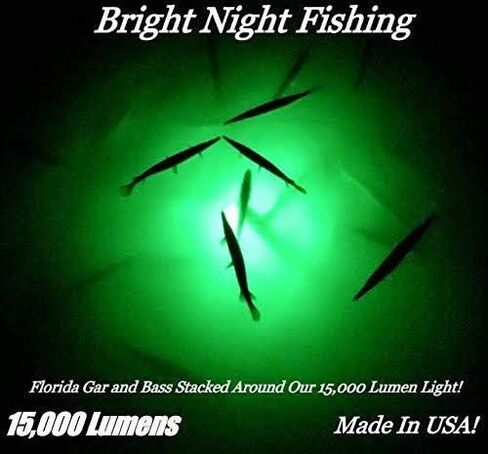 Bright Night Fishing Underwater Fishing Light 15,000 Lumen 50 ft Cord Waterproof AC Green LED Submersible Dock Boat Light Fish Attractor in Saudi Arabia
