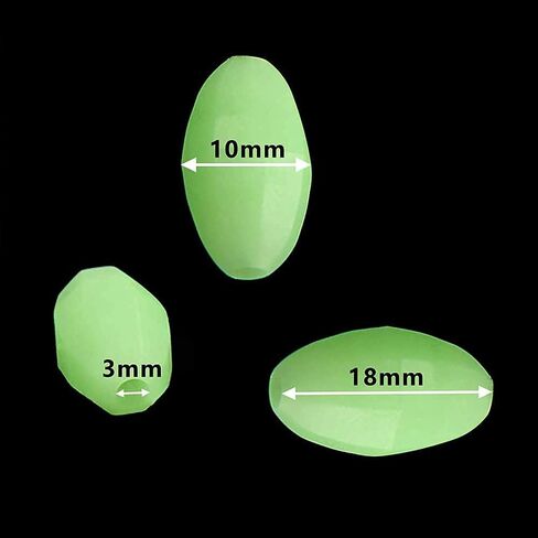 JOGFFDE 100PCS Glow Beads Fishing Lures Hard Plastic Luminous Fishing Beads Oval Eggs Fishing Jigging Tackles 10x18mm Glow in The Dark Fishing Lures in Saudi Arabia