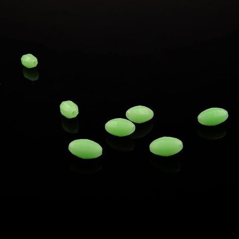 JOGFFDE 100PCS Glow Beads Fishing Lures Hard Plastic Luminous Fishing Beads Oval Eggs Fishing Jigging Tackles 10x18mm Glow in The Dark Fishing Lures in Saudi Arabia