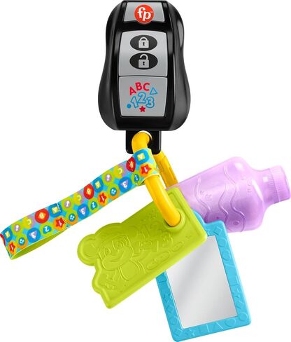Fisher-Price Laugh & Learn Baby Travel Toy Play & Go Activity Keys with Learning Music, Teether & Mirror for Ages 6+ Months in Saudi Arabia