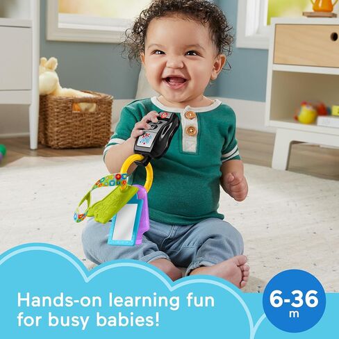 Fisher-Price Laugh & Learn Baby Travel Toy Play & Go Activity Keys with Learning Music, Teether & Mirror for Ages 6+ Months in Saudi Arabia