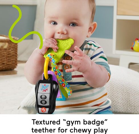 Fisher-Price Laugh & Learn Baby Travel Toy Play & Go Activity Keys with Learning Music, Teether & Mirror for Ages 6+ Months in Saudi Arabia