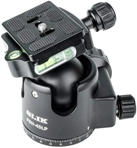 رأس كروي احترافي من Slik PBH-45LP، متوافق مع Arca، سعة تحميل 44 رطل، ارتفاع منخفض، أسود (618-831) in Kuwait
