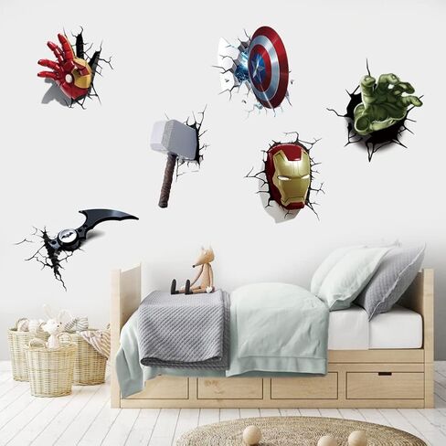 New Superhero Wall Decals Boys Girls Favorite Movie Wall Stickers Peel and Stick Decal for Bedroom Game Room Party Wall Art in Saudi Arabia
