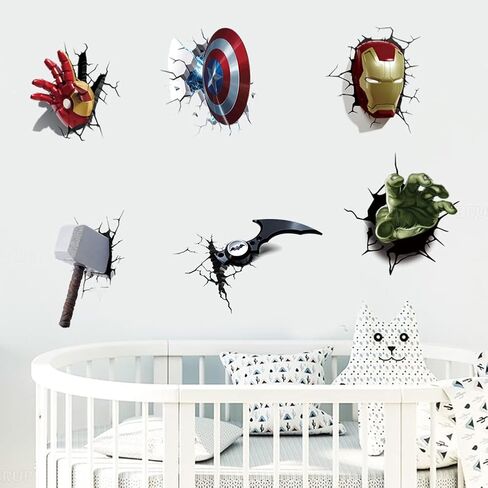 New Superhero Wall Decals Boys Girls Favorite Movie Wall Stickers Peel and Stick Decal for Bedroom Game Room Party Wall Art in Saudi Arabia
