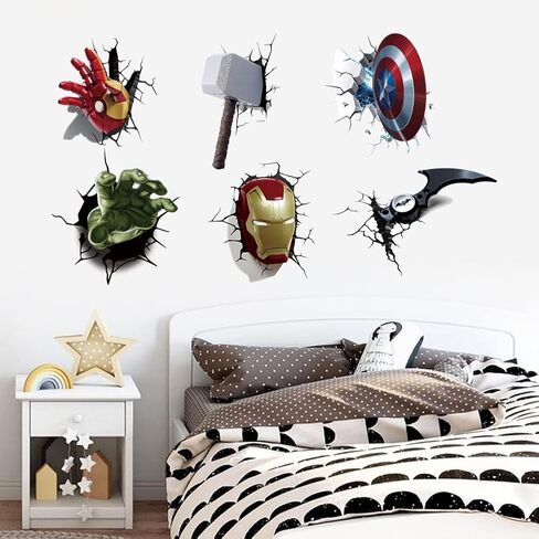 New Superhero Wall Decals Boys Girls Favorite Movie Wall Stickers Peel and Stick Decal for Bedroom Game Room Party Wall Art in Saudi Arabia