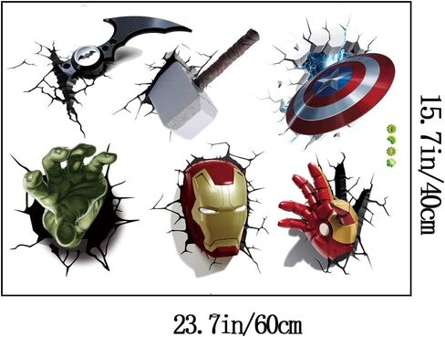 New Superhero Wall Decals Boys Girls Favorite Movie Wall Stickers Peel and Stick Decal for Bedroom Game Room Party Wall Art in Saudi Arabia