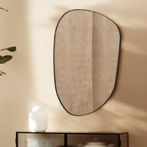 EGHOME 22 x 30 Brushed Gold Asymmetrical Mirror Irregular Mirror Accent Metal Framed Mirror for Bathroom Vanity, Entryway or Living Room in Saudi Arabia