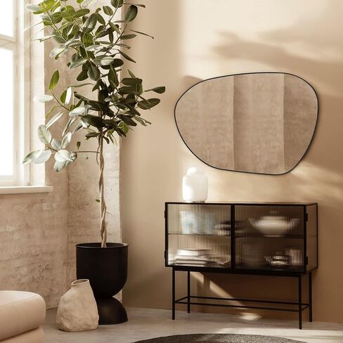 EGHOME 22 x 30 Brushed Gold Asymmetrical Mirror Irregular Mirror Accent Metal Framed Mirror for Bathroom Vanity, Entryway or Living Room in Saudi Arabia