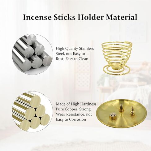 Dexspoeny Palo Santo Holder, Incense Burners Holder for Incense Sticks/Coil/Incense Cones, Gourd/Water Drop-Shaped Bracket Ash Catcher for Meditation Yoga Room Home Decor Idealistic 5 in 1 Holder in Kuwait