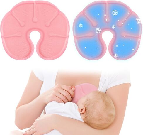 Helthrelife Gel Breast Therapy Packs for Engorgement, 2Pack Resuable Breast Ice Pack with Soft Washable Cover Hot Cold Breastfeeding Pads Relief for Nursing Pain, Mastitis, Swelling, Plugged Ducts in Kuwait
