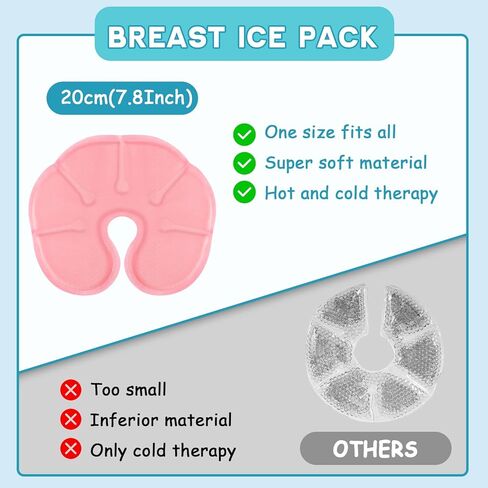 Helthrelife Gel Breast Therapy Packs for Engorgement, 2Pack Resuable Breast Ice Pack with Soft Washable Cover Hot Cold Breastfeeding Pads Relief for Nursing Pain, Mastitis, Swelling, Plugged Ducts in Kuwait