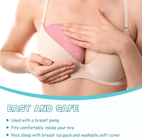 Helthrelife Gel Breast Therapy Packs for Engorgement, 2Pack Resuable Breast Ice Pack with Soft Washable Cover Hot Cold Breastfeeding Pads Relief for Nursing Pain, Mastitis, Swelling, Plugged Ducts in Kuwait