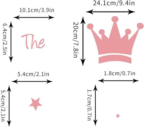 ملصقات حائط بتصميم تاج الاميرة بعبارة «The Princess Sleeps Here» لتزيين غرف الفتيات الصغيرات وغرفة النوم والحضانة وغرفة اللعب والرعاية النهارية والفصول الدراسية والحفلات in Kuwait