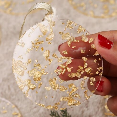 UNIQOOO 3" Clear Round Acrylic Christmas Ornament 2023, 4mm Extra Thick, DIY Bulk Blank Circle Bulb Xmas Bauble Tree Decorations, Stocking Name Tag, Holiday Tags, Momento, 18 Pack in Saudi Arabia