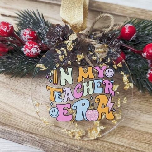UNIQOOO 3" Clear Round Acrylic Christmas Ornament 2023, 4mm Extra Thick, DIY Bulk Blank Circle Bulb Xmas Bauble Tree Decorations, Stocking Name Tag, Holiday Tags, Momento, 18 Pack in Saudi Arabia