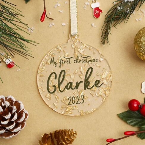 UNIQOOO 3" Clear Round Acrylic Christmas Ornament 2023, 4mm Extra Thick, DIY Bulk Blank Circle Bulb Xmas Bauble Tree Decorations, Stocking Name Tag, Holiday Tags, Momento, 18 Pack in Saudi Arabia