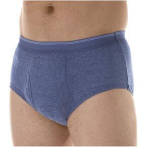 3-Pack Men's Super Absorbency Washable Reusable Bladder Control Briefs Grey Large (Waist 38-40)