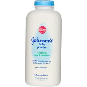 JOHNSON'S Aloe & Vitamin E Baby Powder 15 oz (Pack of 12) in Saudi Arabia