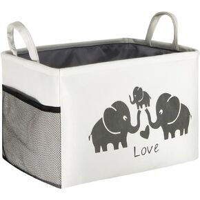 HIYAGON Baby Storage Basket Bin Canvas Rectangular Toys Storage Box Organizer for Books,Boys and Girls,Gift Basket(Baby)