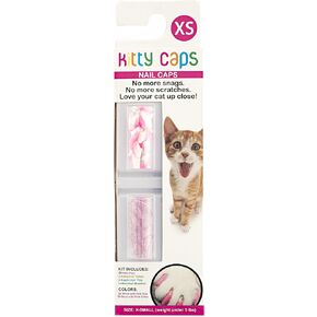 Kitty Caps Nail Caps for Cats | Safe, Stylish & Humane Alternative to Declawing | Covers Cat Claws, Stops Snags and Scratches, Assorted Colors, X-Small (Under 5 lbs), Clear
