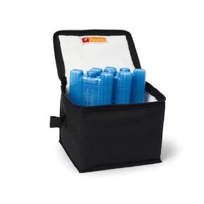 Ameda Mya Cool N Carry Breast Milk Storage System | includes Insulated Nylon Carry Bag, 3 Freezer Packs, 6 4oz. Bottles with 2-Piece Lock-Tight Caps