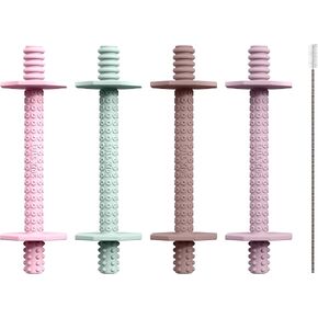 Hollow Teething Tubes - Baby Teething Toys for Babies 6+ Months, Teething Toys for Babies 6-12 Months - Baby Teether, Teething Straws, Teething Sticks (Autumn) in Kuwait