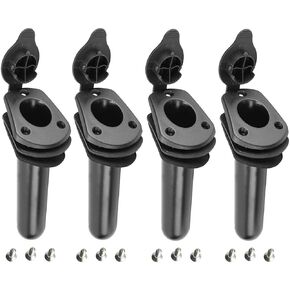 NovelBee 4 Pack of Kayak Deck Plastic Flush Mount Fishing Boat Rod Holders with Cap Cover,Gasket and Mounting Screws in Kuwait