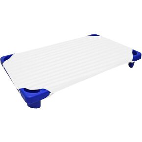 Cot Sheets for Toddler and Preschool - Daycare/Pre-School Cot Sheet - Corner Elastic Loops - Cot Bed Fitted Sheet - 100% Cotton Surface Pack of 6 (22" W X 52" L) - Light Grey Stripe in Kuwait