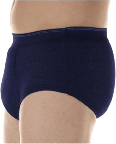 3-Pack Men's Super Absorbency Washable Reusable Bladder Control Briefs Grey Large (Waist 38-40) in Kuwait