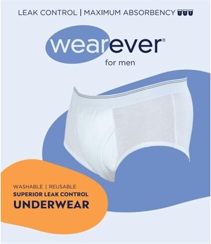 3-Pack Men's Super Absorbency Washable Reusable Bladder Control Briefs Grey Large (Waist 38-40) in Kuwait