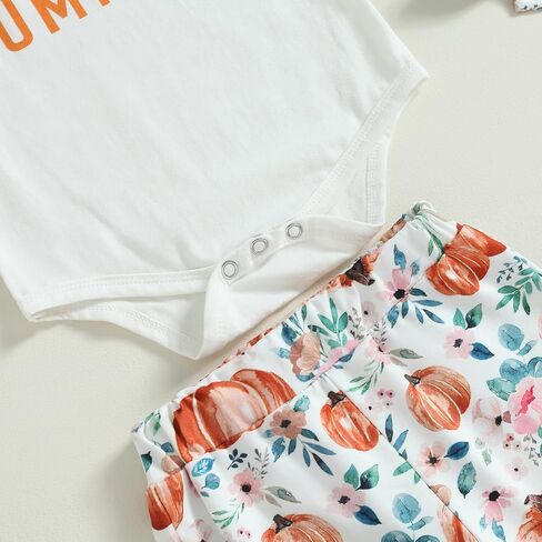 fhutpw Baby Girl Halloween Clothes Long Sleeve Romper Tops Ghost Pants Set | Infant Girl My First Halloween Outfit, Pumpkin Patch Outings, Printed Bell-Bottom Set, Spooky Halloween Newborn Outfits in Saudi Arabia