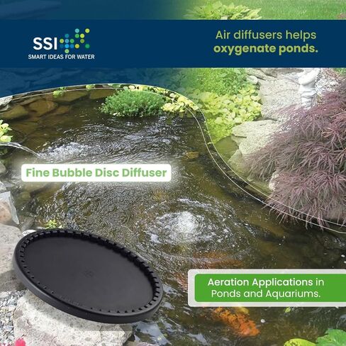 ECD350-E | 12" EPDM Fine Bubble Disc Diffuser | Aerators for Ponds, Lakes and Aquarium or Water Treatment | 3/4 MNPT nipple | SSI Aeration Original in Saudi Arabia