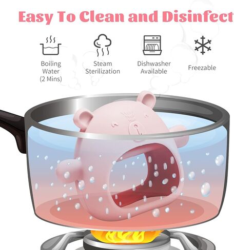 NiBaby Silicone Baby Mitten Teething Chew Toy for Babies 0-6 Months 6-12 Months, Anti-Drop Teether Glove BPA-Free for Girls and Boys Sucking Biting Needs Soothing Gums Pain Relief (Blue) in Kuwait