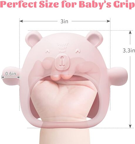 NiBaby Silicone Baby Mitten Teething Chew Toy for Babies 0-6 Months 6-12 Months, Anti-Drop Teether Glove BPA-Free for Girls and Boys Sucking Biting Needs Soothing Gums Pain Relief (Blue) in Kuwait