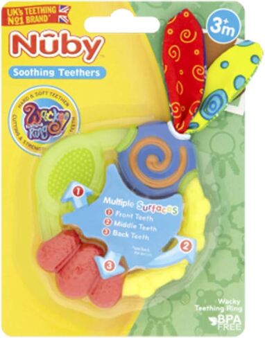 Nuby Wacky Teething Ring, Multicolor in Saudi Arabia