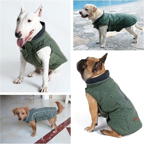 TFENG Reflective Dog Jacket Dog Coat Warm Padded Puffer Vest Puppy Jacket with Fleece Blue XS in Saudi Arabia