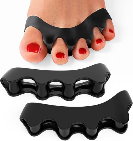 Welnove 8 Pack - Toe Separators - Small Size Toe Straightener for Correct Toe Alignment - Toe Spacers for Women（Black*8） in Kuwait