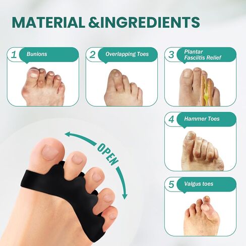 Welnove 8 Pack - Toe Separators - Small Size Toe Straightener for Correct Toe Alignment - Toe Spacers for Women（Black*8） in Kuwait