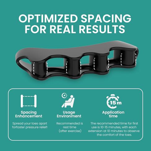 Welnove 8 Pack - Toe Separators - Small Size Toe Straightener for Correct Toe Alignment - Toe Spacers for Women（Black*8） in Kuwait