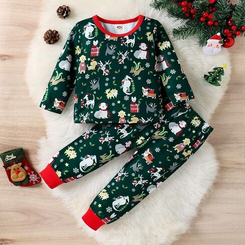 Unisex Newborn Autumn Winter Outfits Baby Boy Girl Cute Long Sleeve T-Shirt Top and Drawstring Long Pants Trousers 2Pcs in Kuwait